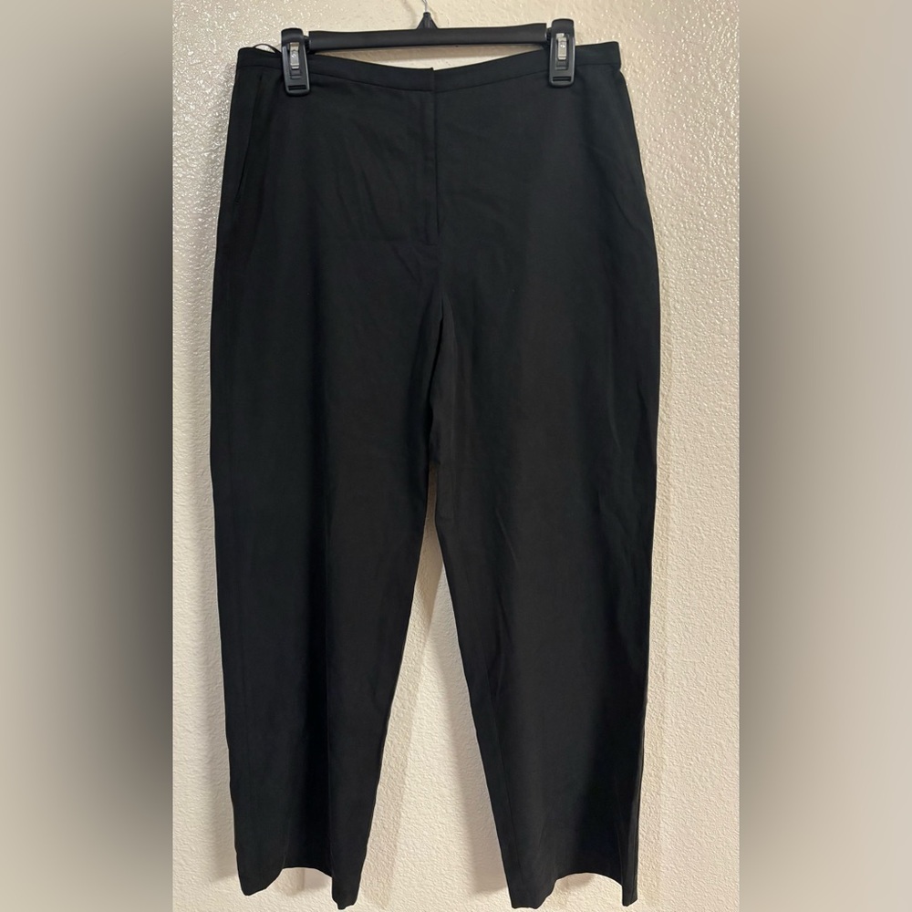 EILEEN FISHER Petite Silk/Cotton Blend Pants in Black